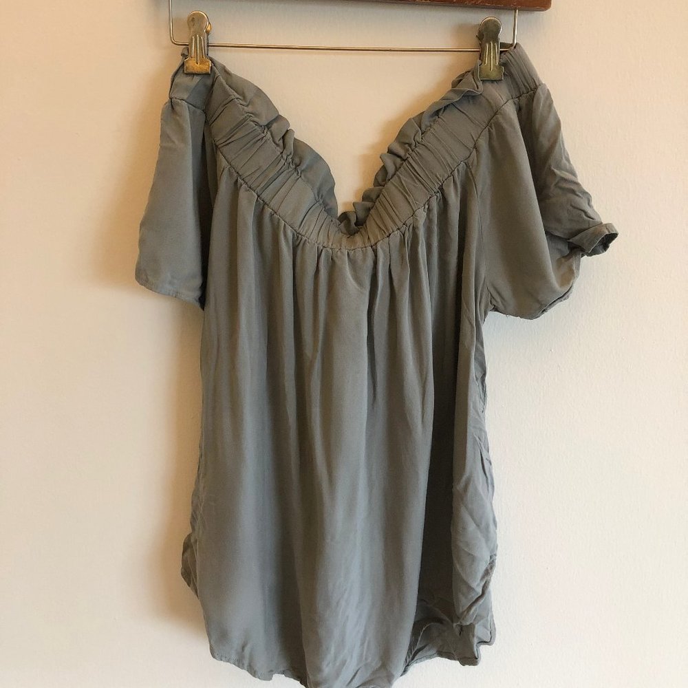 Mint Green Off the Shoulder Tee